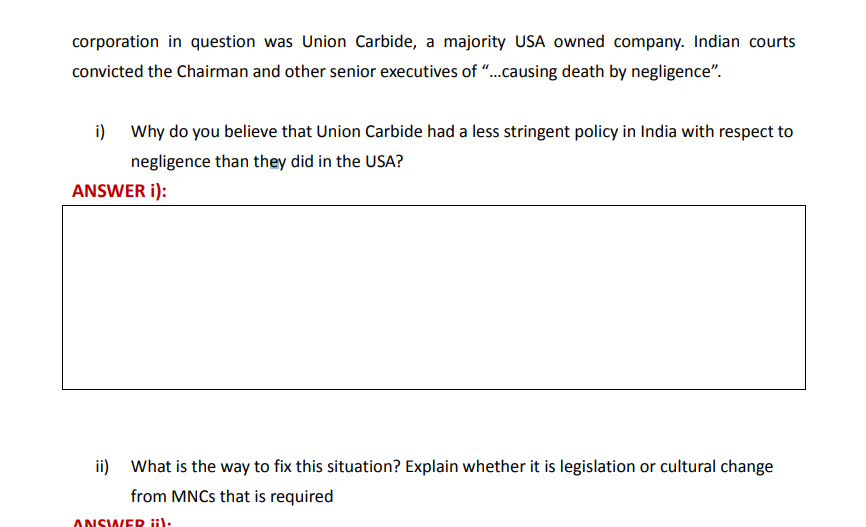 Question 2 (7 Marks) Though many MNCs espouse and