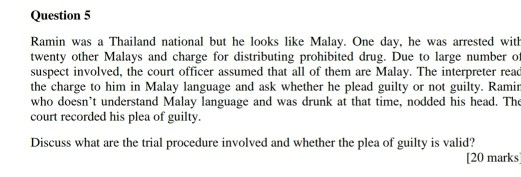 Elementary Law Question 5 Ramin was a Thailand