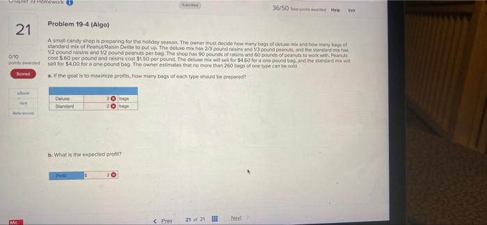 from work 36/50 E Problem 19-4 (Algo) 21 A small