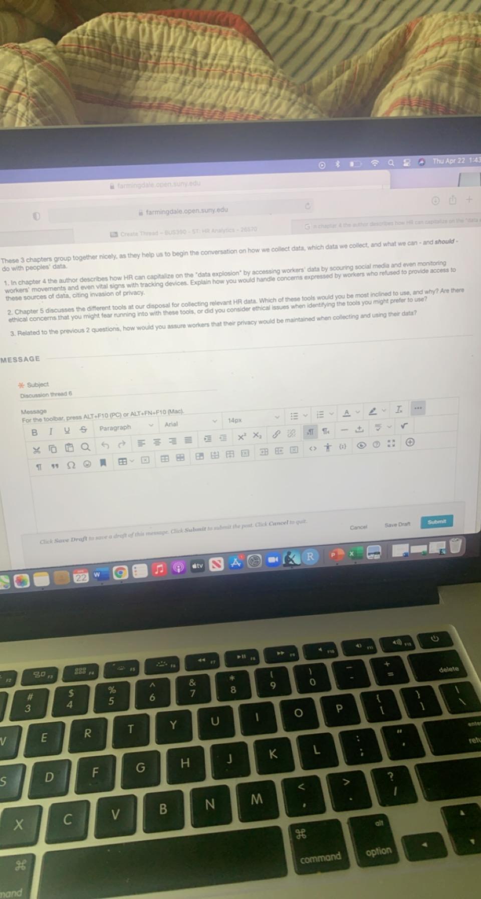 1. In chapter 4 the author describes how HR can