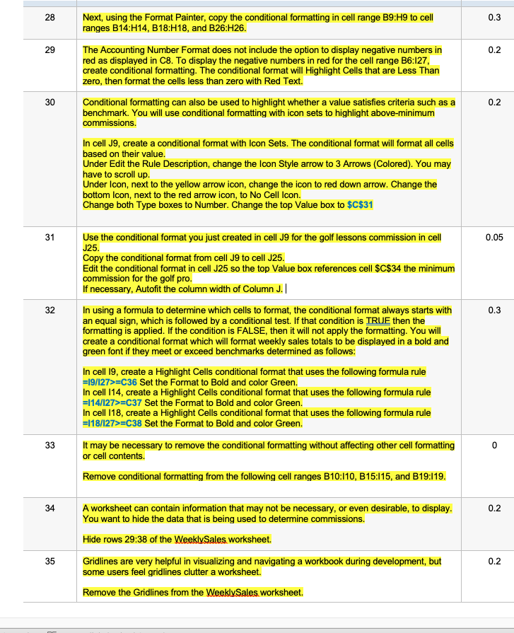 28 0.3 29 0.2 Next, using the Format Painter,