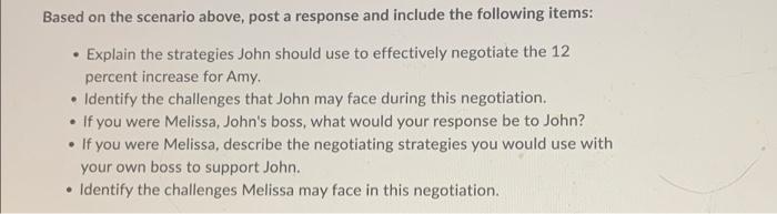 Read the scenario. John and Melissa work for a