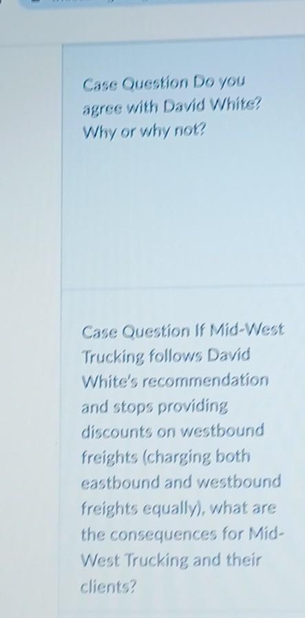 please give different answer from others. Case