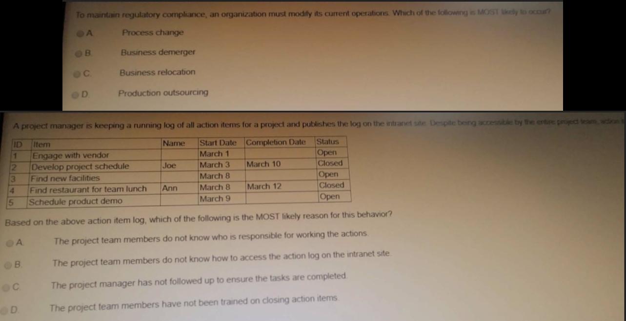 To maintain regulatory compliance, an