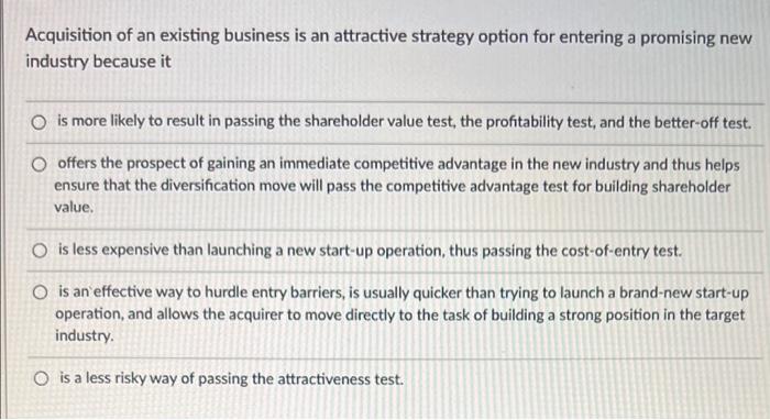 7 Acquisition of an existing business is an