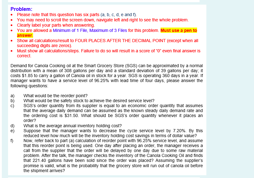 need a answer of F Problem: Please note that this