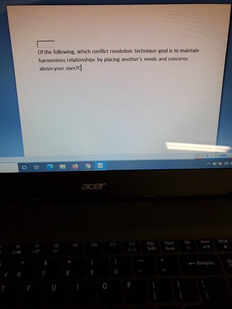 of the following, which conflict resolution