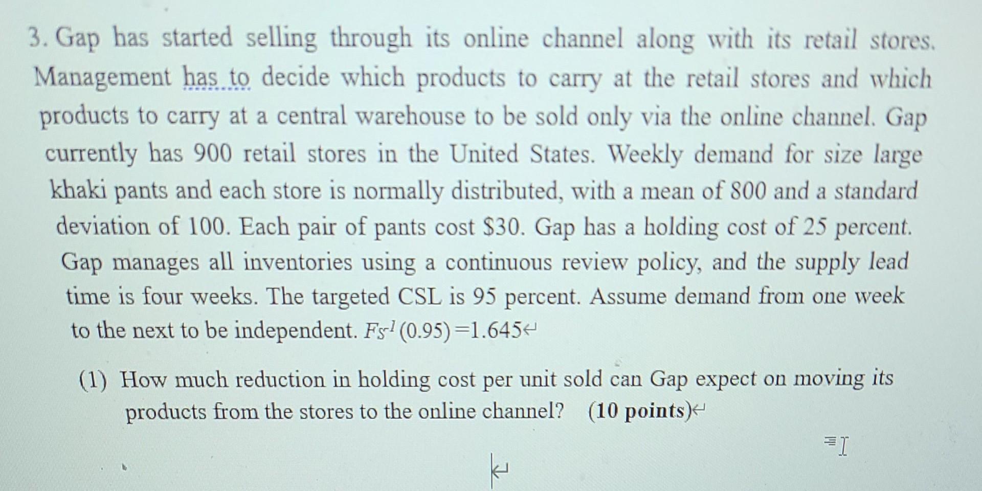 3. Gap has started selling through its online