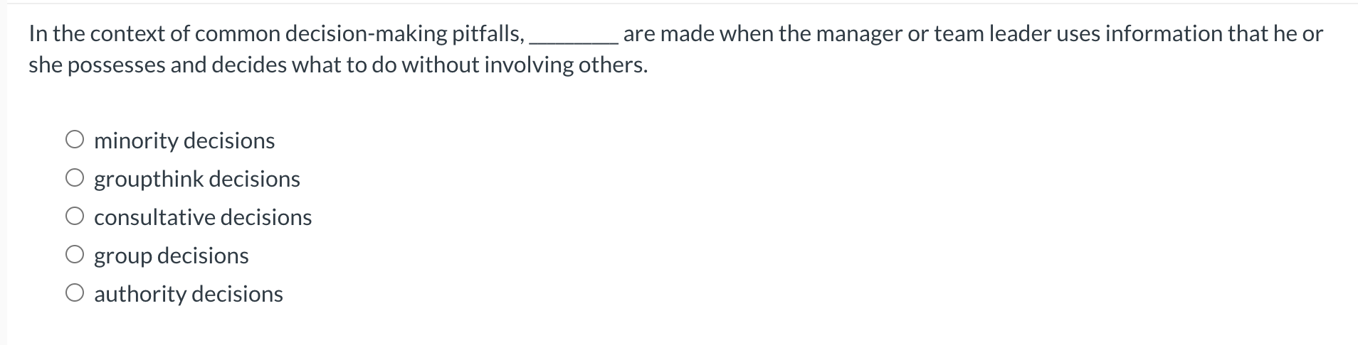In the context of common decision-making
