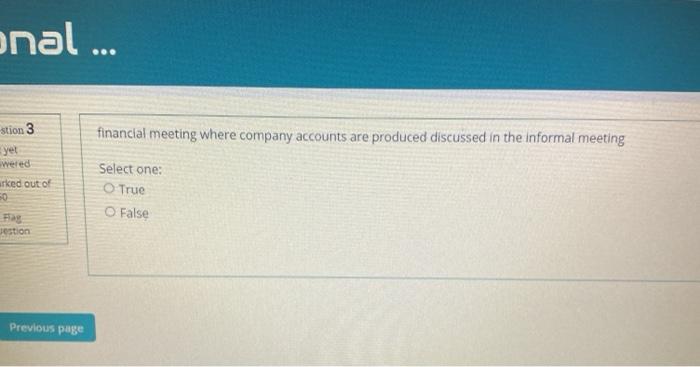 onal ... stion 3 financial meeting where company