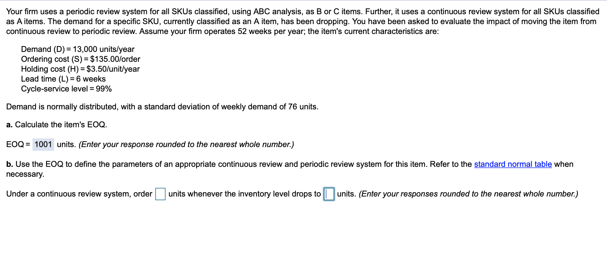 Your firm uses a periodic review system for all