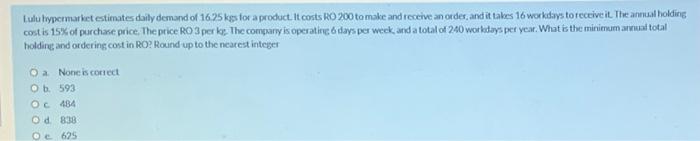 lulu hypermarket estimates daily demand of 1695