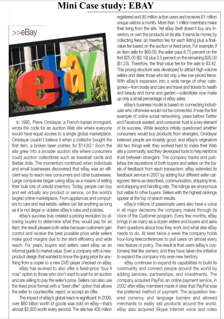 2002 Mini Case study: EBAY registered and 90