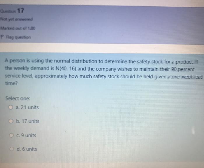 to 17 Not yet answered Marked out of 1.00 Hay