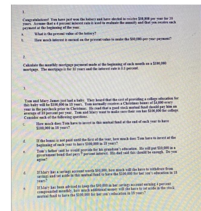 1a)? 1b)? 2? 1. Congratulations! You have just