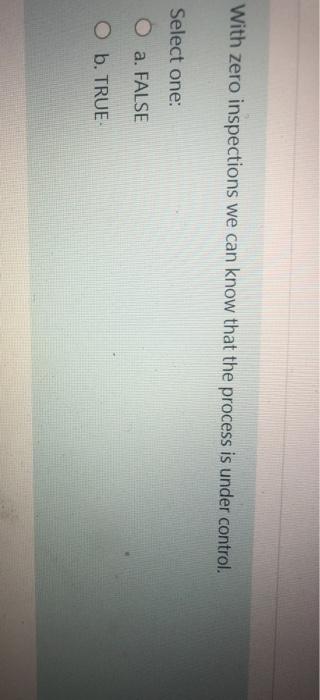 With zero inspections we can know that the