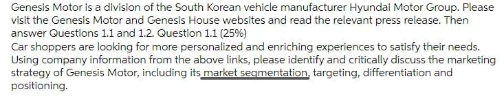 Genesis Motor is a division of the South Korean