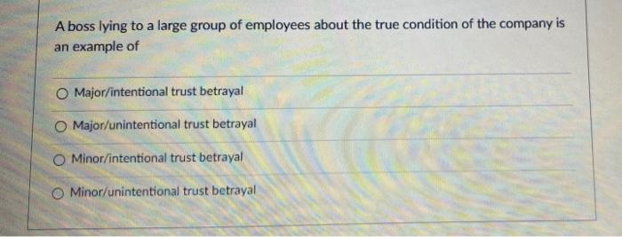 A boss lying to a large group of employees about