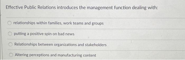 Effective Public Relations introduces the