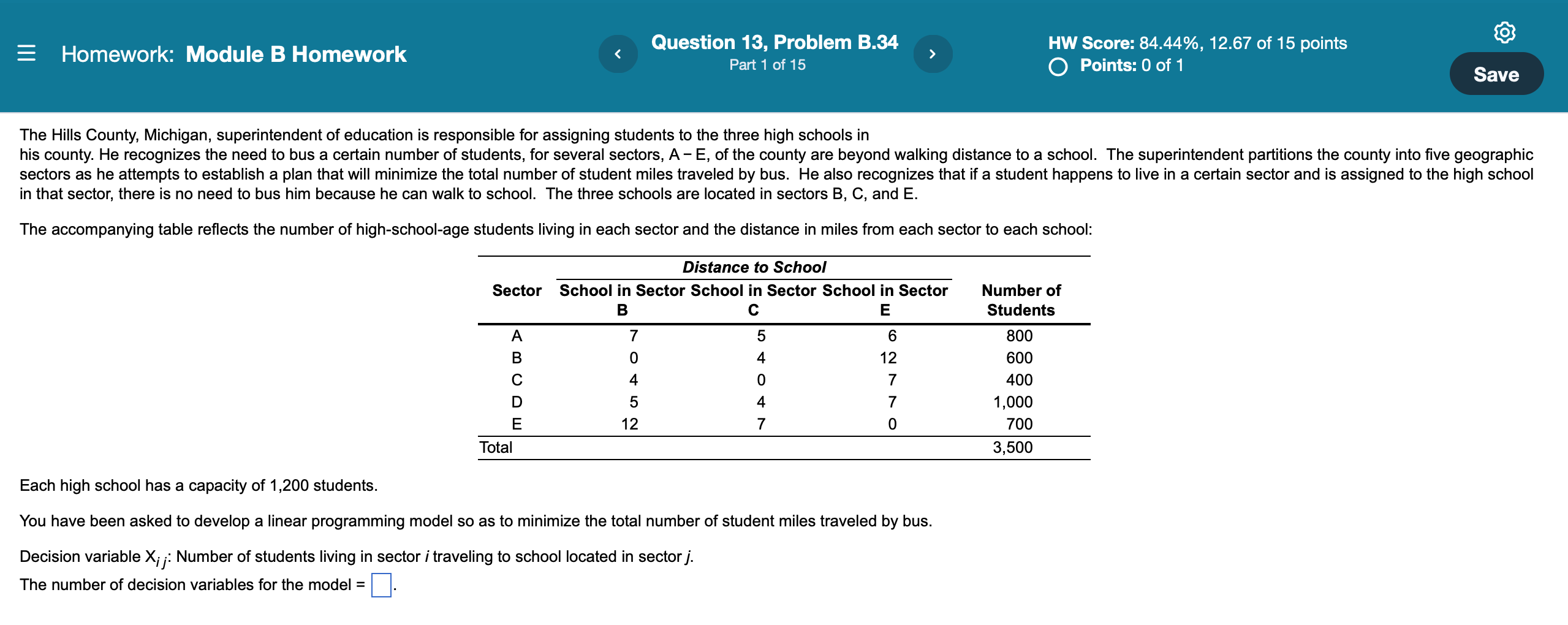 Homework: Module B Homework Question 13, Problem