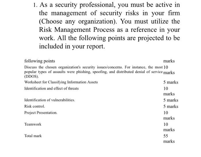 1. As a security professional, you must be active