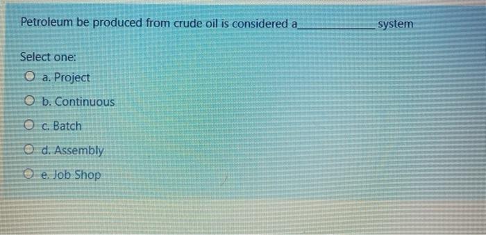 Petroleum be produced from crude oil is