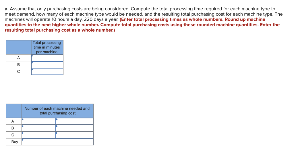 A manager must decide which type of machine to