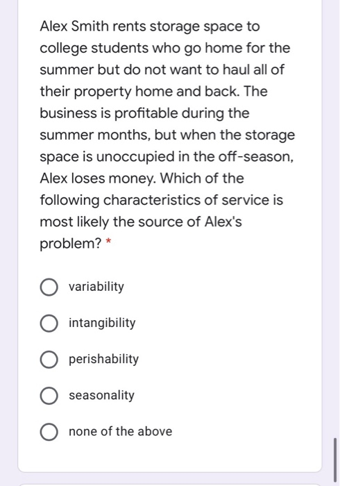 Alex Smith rents storage space to college