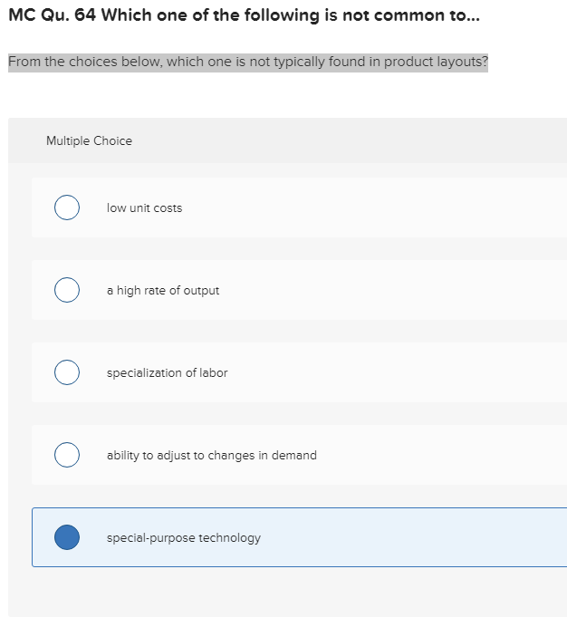 MC Qu. 64 Which one of the following is not