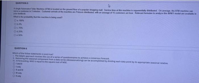 QUESTIONS A single Automated Tele Machine (ATM)