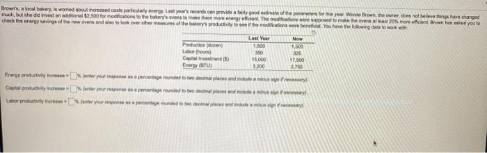 Brow's, a local balery, is worried about