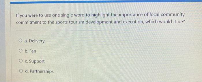 If you were to use one single word to highlight