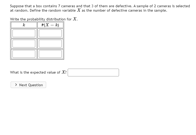 Suppose that a box contains 7 cameras and that 3