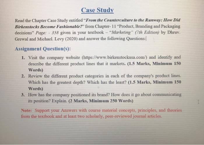 Case Study Read the Chapter Case Study entitled