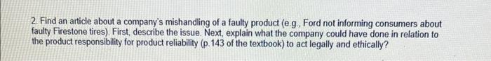 2. Find an article about a company's mishandling