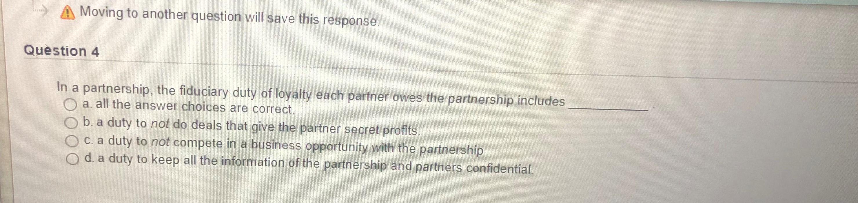 Moving to another question will save this