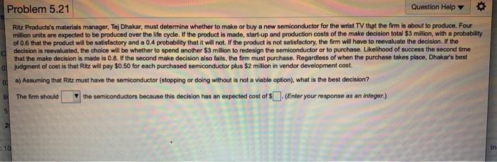 pls help Problem 5.21 Question Help Ritz