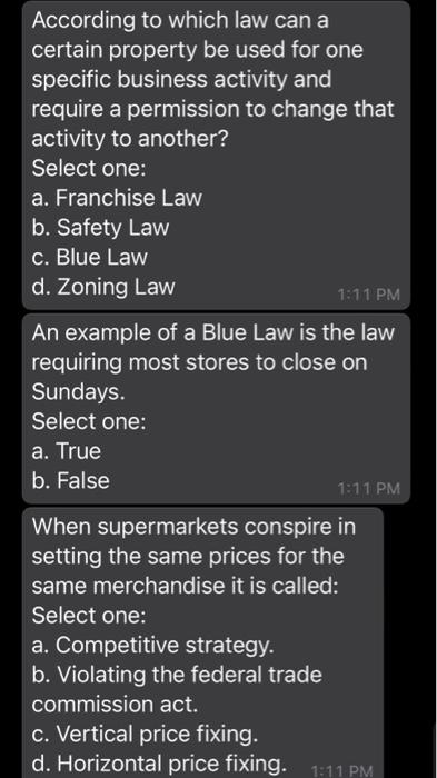 According to which law can a certain property be