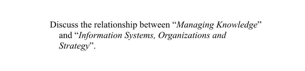 Discuss the relationship between Managing