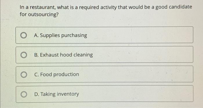 In a restaurant, what is a required activity that