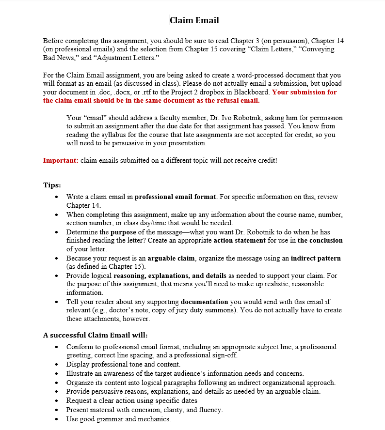 Claim Email Before completing this assignment,