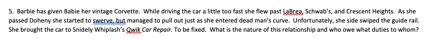 5. Barbie has given Babie her vintage Corvette.