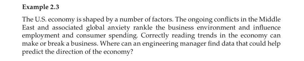 Analyze the example presented Example 2.3 The