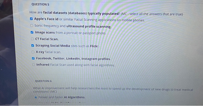 QUESTION 1 What are machine learning algorithms