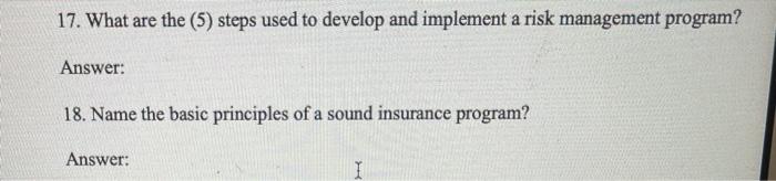 14. What principles are used in a basic insurance