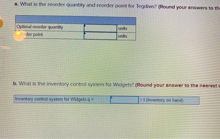 Jill's Job Shop buys two parts (Tegdiws and