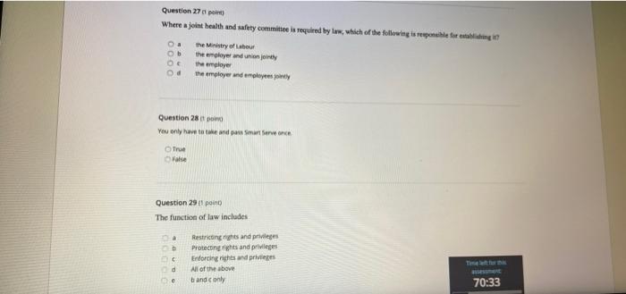 Question 27 (1 point) Where a joint health and