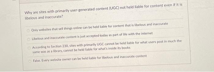 Why are sites with primarily user-generated