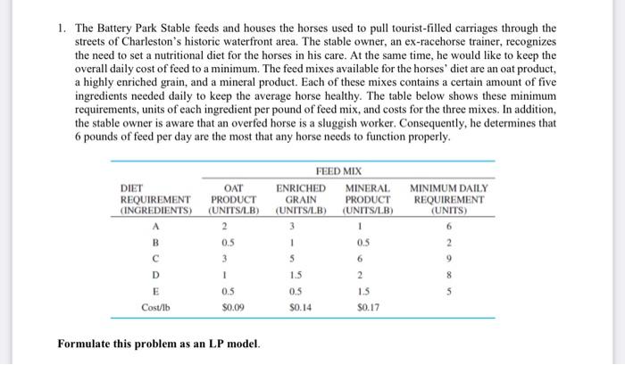 Manually 1. The Battery Park Stable feeds and
