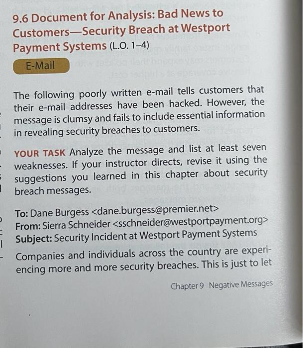 activity 9.6 9.6 Document for Analysis: Bad News